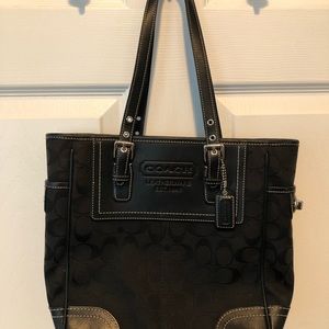Coach Black Monogram Bucket Bag